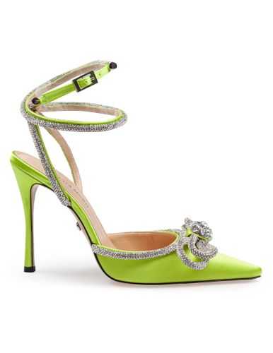 Satin Double Decollete With Rhinestone Bow - Mach & Mach - Modalova