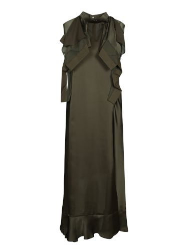 Sacai Khaki Satin Long Dress - Sacai - Modalova