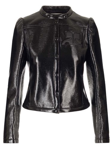 Vinyl Effect Biker Jacket - Courrèges - Modalova