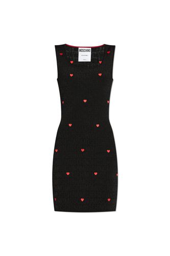 Monogrammed Heart Embroidered Dress - Moschino - Modalova