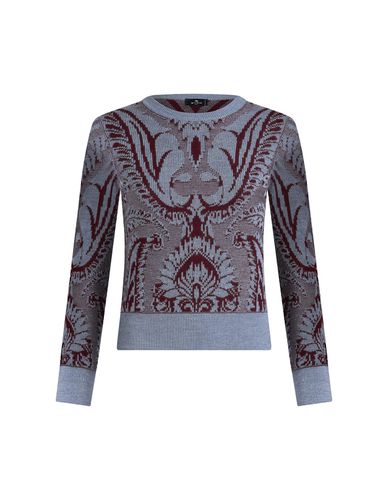 Etro Burgundy Wool Jacquard Sweater - Etro - Modalova