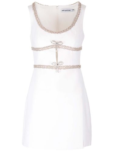 Mini Dress With Diamond Bows - self-portrait - Modalova