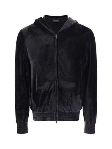 Balenciaga Velvet Full Zip Hoodie - Balenciaga - Modalova