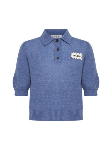 Cashmere Logo Patch Polo Shirt - Marni - Modalova