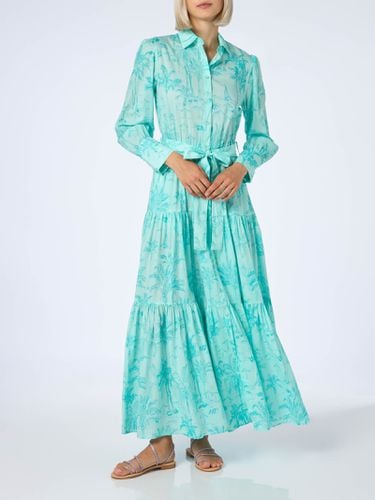 Woman Water Green Toile De Jouy Cotton Dress Jensen - MC2 Saint Barth - Modalova