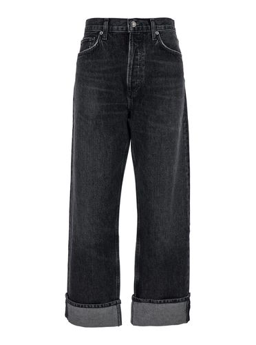Fran Black Bootcut Jeans With Cuffs In Denim Woman - AGOLDE - Modalova