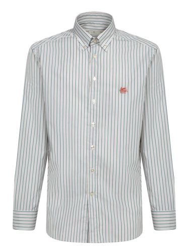 Etro Logo Embroidered Striped Shirt - Etro - Modalova