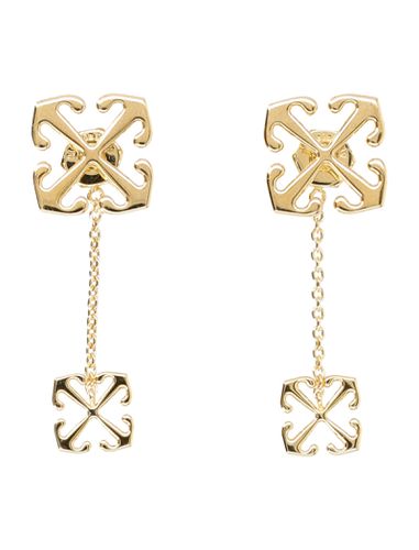 Off-White Double Arrow Earrings - Off-White - Modalova