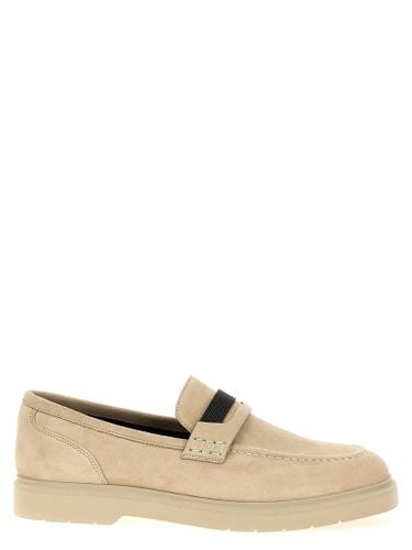 Loafers With Monile Detail In Suede - Brunello Cucinelli - Modalova