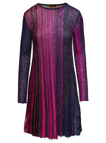 Multicolor Partialized Knit With Sequin Long Sleeves Mini Dress - Missoni - Modalova