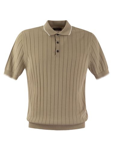 Polo Shirt In Pure Cotton Crepe Yarn With Flat Rib - Peserico - Modalova