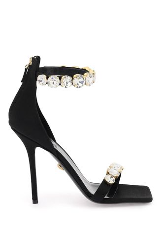 Versace Black Satin Sandal - Versace - Modalova