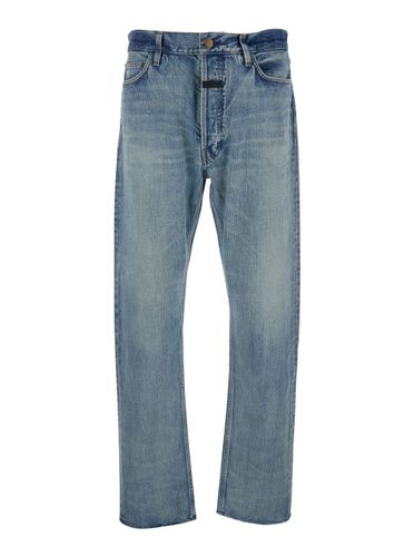 Five-pocket Jeans With Front Logo Patch In Denim Man - Fear of God - Modalova