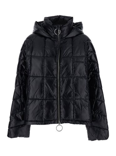 Down Jacket With Hood And Logo Lettering On The Front In Tech Fabric Woman - SEMICOUTURE - Modalova