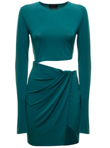 Teal Minidress In Stretch Jersey With Asymmetrical Cut Out Details Woman - The Andamane - Modalova