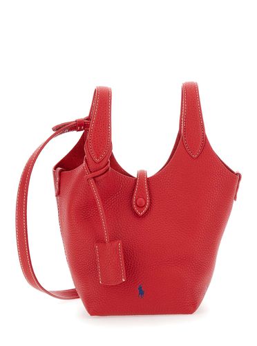 Play Handbag With Removable Shoulder Strap And Pony Embroidery On The Front In Leather Woman - Polo Ralph Lauren - Modalova