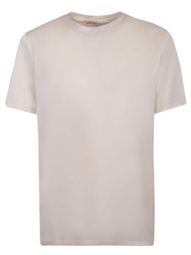 Silk Satin T-shirt In Champagne - Blanca Vita - Modalova