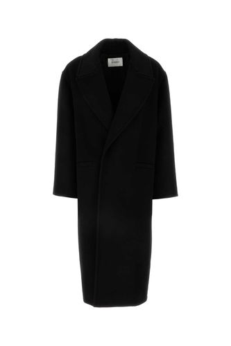 Black Cashmere Blend Coat - Saint Laurent - Modalova