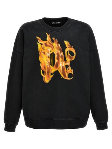 Burning Monogram Sweatshirt - Palm Angels - Modalova