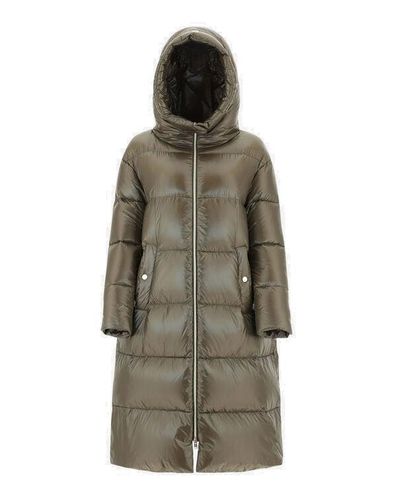 Herno Padded Zip-up Long Coat - Herno - Modalova