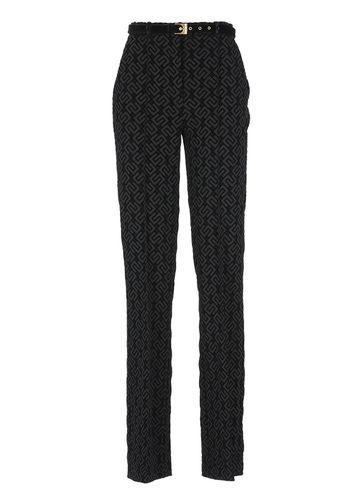 Flock Print Trousers - Elisabetta Franchi - Modalova