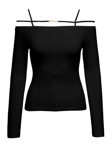 Sierra Black Long-sleeve Top With Logo Detail In Jersey Woman - Jacquemus - Modalova