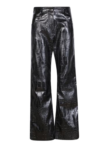 High-waisted Embossed Flared Trousers - MSGM - Modalova