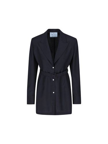 Single-breasted Belted Shirt Jacket - Prada - Modalova