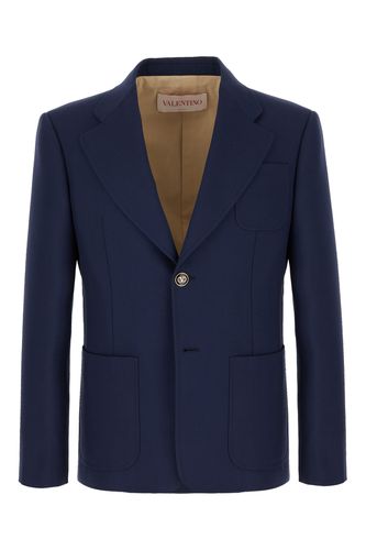 Navy Blue Wool Blazer - Valentino Garavani - Modalova