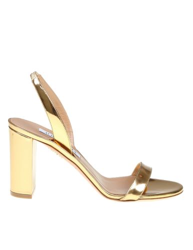 So Nude Sandal In Mirror Effect Leather - Aquazzura - Modalova