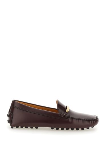 Loafers With Logo Plaque And Rubber Sole In Leather Woman - Tod's - Modalova