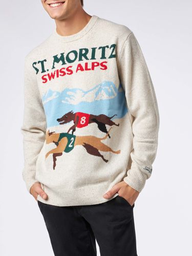 Man Crewneck Donegal Sweater With St. Moritz Polo Print - MC2 Saint Barth - Modalova