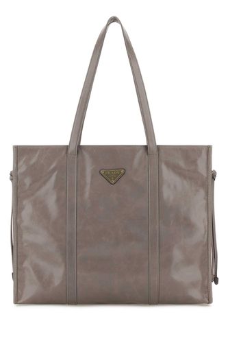 Prada Grey Leather Shopping Bag - Prada - Modalova