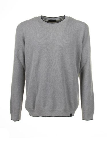 Fay Dark Gray Crew Neck Sweater - Fay - Modalova