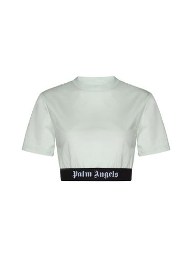 Palm Angels Logo Tape Crop T-shirt - Palm Angels - Modalova