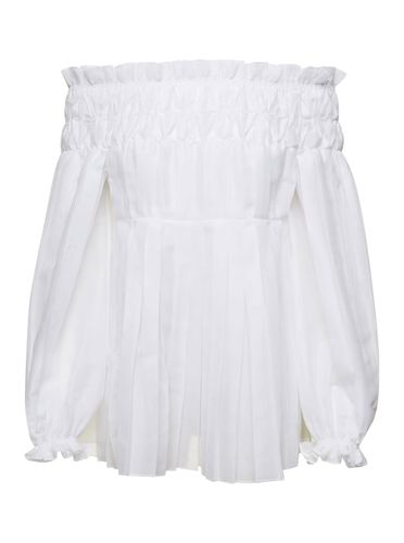 Pleated Off-shoulder Blouse In Organza Woman - Alberta Ferretti - Modalova