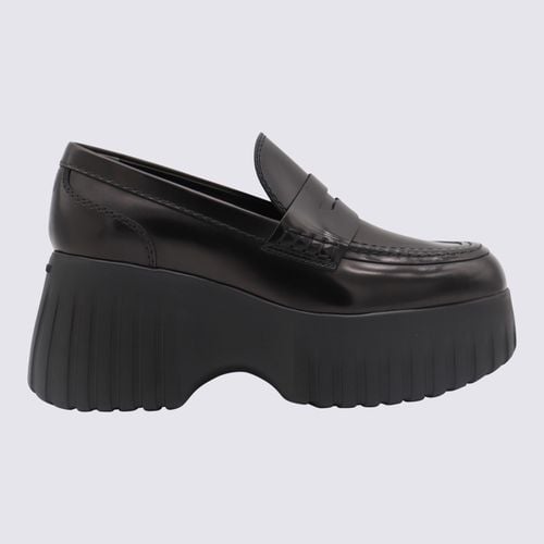 Hogan Black Leather Loafers - Hogan - Modalova