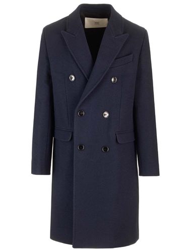 Double Breasted Wool Coat - Ami Alexandre Mattiussi - Modalova