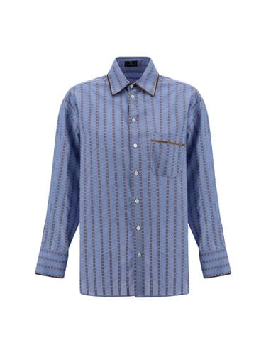 Etro Light Blue Jacquard Shirt - Etro - Modalova