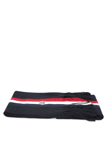 Moncler Logo Band Blue Scarf - Moncler - Modalova