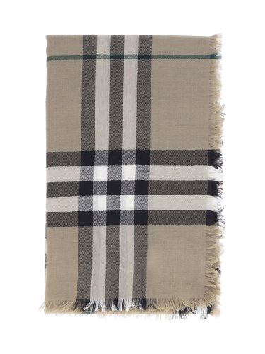 Check Printed Frayed-edge Scarf - Burberry - Modalova