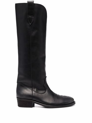 Leather Knee-high Boots - Via Roma 15 - Modalova