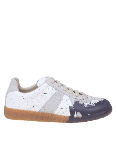 Leather Sneakers With Paint Detail - Maison Margiela - Modalova