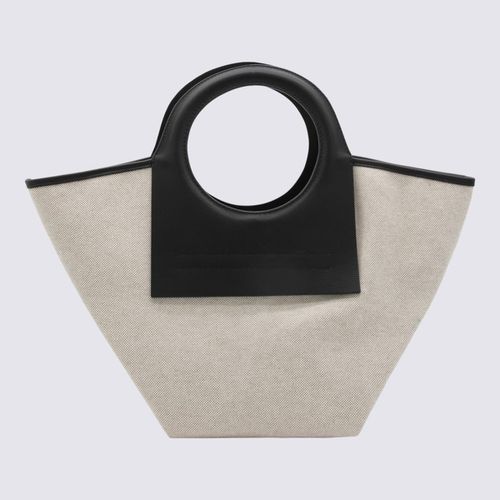 And Black Leather And Canvas Cala Tote Bag - Hereu - Modalova