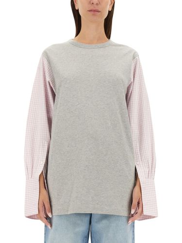 T-shirt With Contrasting Sleeves - Dries Van Noten - Modalova