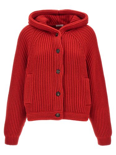 Ribbed Hooded Cardigan - Brunello Cucinelli - Modalova