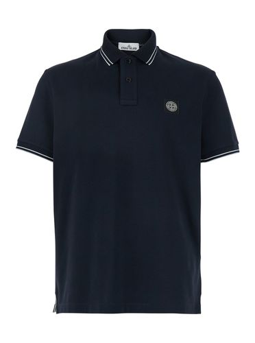 Polo Shirt With Classic Collar And Logo Patch On The Front In Cotton Stretch Man - Stone Island - Modalova