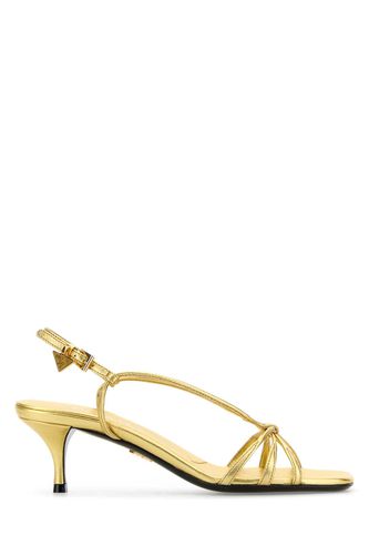 Prada Gold Leather Sandals - Prada - Modalova