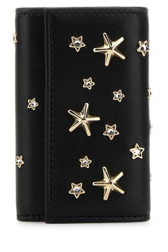 Black Leather Neptune Key Ring - Jimmy Choo - Modalova