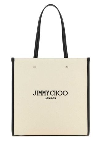 Ivory Canvas N/s Tote M Shopping Bag - Jimmy Choo - Modalova